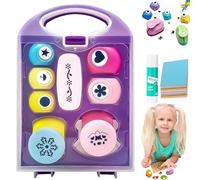 Creative Kids DIY Puncher Craft Set, craft scissors and hole punch set, Craft Hole Punch Shapes Set for Kids, Shape Cutters for Crafts, Leaf, Butterfly, Star Heart Flower Punch DIY Projects (Set-C)