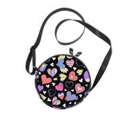 Creative Kids giocoso Graffiti Round Crossbody Bag Canvas Messenger Purse