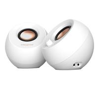 CREATIVE Pebble Pro Altoparlanti per computer 2.0 USB-C con Bluetooth 5.3 e illuminazione RGB personalizzabile, audio USB e porta per cuffie/microfono (Bianca)