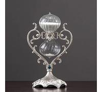 Creative Metal Time Glass Hourglass 30/60 Minutes Modern Art Craftwork Home Living Room Office Desk Accessory Gifts (Color : Bronze Size : 30min) (Silver 30min)