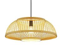 Creative Minimalist Hanging Lights Farmhouse Japanese Style Chandelier Classic Bamboo Pendant Light Teahouse Wicker Ceiling Lighting Fixture for Restaurant Bar Bedroom Bedside