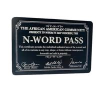 Creative N Word Pass Certificate - Divertenti Targhe da Scrivania Uniche Umorismo N Parola Pas Certificato Decorazione Legno | Nuovo Pittura Decorativa in Legno Decorazione da Tavolo per Soggiorno