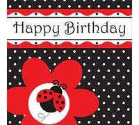 Creative Party - Coccinella - Tovaglioli di carta, 3 veli, Happy Birthday 16-pack SG28896 (taglia unica) (nero/rosso/bianco)