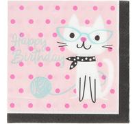 Creative Party Cute Gatti Buon Compleanno Tovaglioli Misura Confezione (SG26544)