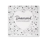 Creative Party J045 - Tovaglioli di carta stampata a 3 veli, motivo: Diamond Anniversary 3 strati, colore: bianco