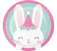 Creative Party PC336051 - Piatti di carta per feste di compleanno, motivo: coniglietto, 8 pezzi