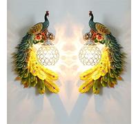 Creative Peacock Simple Living Room Bedroom Corridor Bedroom Aisle Stairwell Living Room Simple Film Background Wall Decoration Bedside Lamp (Color : B)