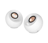 Creative Pebble Pro (Bianca) Altoparlanti per computer 2.0 USB-C con Bluetooth 5.3 e illuminazione RGB personalizzabile, audio USB e porta per cuffie/microfono