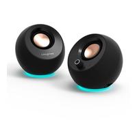 CREATIVE Pebble Pro (Nero) Altoparlanti per computer 2.0 USB-C con Bluetooth 5.3 e illuminazione RGB personalizzabile, audio USB e porta per cuffie/microfono