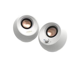 CREATIVE Pebble V3 Minimalistic 2.0 - Altoparlanti da scrivania USB-C con audio USB, miglioramento della finestra di dialogo chiaro, Bluetooth 5.0, 8 W RMS con potenza di picco di 16 W, convertitore