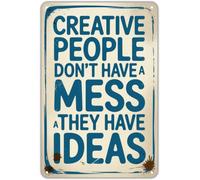 Creative People Ideas Uplifting Quote Tin Sign For Bar Pub Game Room Entertainment Area Wall 8 X 12 in