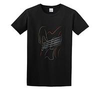 Creative Personality of Active Bass Guitar Rock Music Graphic Guitar Player Men Simple Tshirt Black S
