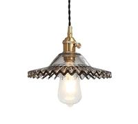 Creative Pleated Glass Pendant Lamp Lampshade E27 Screw Ceiling Light Fixtures Nordic Industrial Style Chandelier | Living Room, Bedroom, Bar Decoration Hanging Light(B)