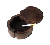 Creative Posacenere in legno con coperchio per esterni, posacenere antivento, grande, posacenere antivento, XL, per esterni (12 x 4,5 cm)