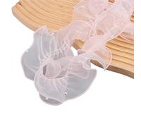 Creative Puff Floral Ribbon Border Bouquet, Snow Gauze Yarn Decoration, Packaging Ribbons(Light pink)