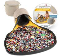 Creative QT - Slideaway Organizzatore per giocattoli e tappetino da gioco per bambini - Contenitore per giocattoli - per ragazzi e ragazze - Sala giochi - Porta giocattoli per bambini - Beige