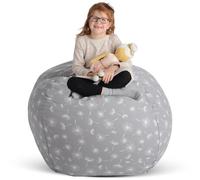 Creative QT Stuff 'n Sit Extra Large 91 cm Custodia a sacco per animali di peluche e giocattoli - Stampa dente di leone grigia