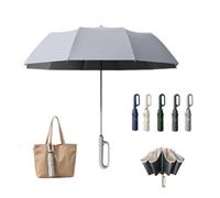 Creative Ring Buckle Windproof Reinforced Umbrella, Portable Automatic Folding Travel Umbrella with Carabiner Handle, UPF 50+ Sun & Rain Protection for Commuting and Daily Use (B,Diameter 125 cm)