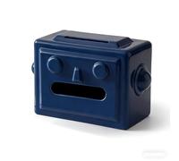 Creative Robot Tissue Box Cover - Fun Retro Robot Facial Tissue Holder for Home Decor - Cute Plastic Desktop Napkin Dispenser for Kids Room, Living Room, Office(Blu)