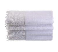 Creative Scents Asciugamani con punta delle dita (28 x 45,7 cm) - Set di 4 asciugamani extra assorbenti in 100% cotone - Finitura morbida in velluto - Splendido bordo in pizzo - Lavabile in lavatrice