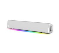 CREATIVE Sound Blaster GS3 (Bianca) Soundbar compatta da gaming con RGB e tecnologia SuperWide, alimentata tramite USB, Bluetooth 5.4, porta di uscita cuffie