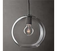 Creative Spherical Glass Hanging Lamp - E27 Screw Single-Head Chandelier, Nordic Minimalist Style Pendant Light, Decorative Lighting for Bedside, Balcony, Restaurant (Color: C)(C)