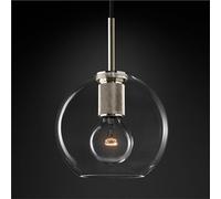 Creative Spherical Glass Hanging Lamp - E27 Screw Single-Head Chandelier, Nordic Minimalist Style Pendant Light, Decorative Lighting for Bedside, Balcony, Restaurant (Color: C)(B)