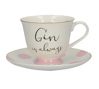 Creative Tops Gin e Tazza e piattino, Porcellana, Multicolore, 15 x 15 x 8.5 cm