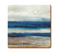 Creative Tops Motivo: Oceano Premium-Sottobicchieri con Base Rinforzata in Sughero e Legno, Colore: Blu, 6 Pezzi