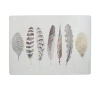 Creative Tops - Set di 4 tovagliette con retro in sughero, motivo piuma, rettangolari, multicolore, 40 x 29 cm