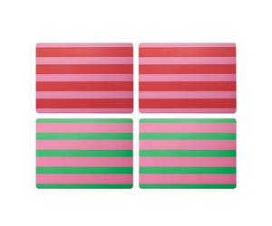 Creative Tops Stripe Print Set di 4 tovagliette grandi premium, resistenti al calore, antiscivolo, antimacchia, con retro in sughero, facili da pulire