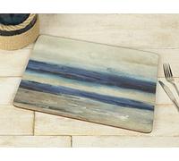 Creative Tops Tovagliette all'Americana in Sughero Lavabili, Legno, Blu, 6 Pezzi
