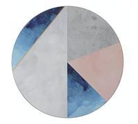 Creative Tops - Tovagliette rotonde stampate con retro in sughero, 29 cm, colore: Blu/Grigio