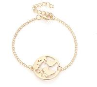 Creative World Map Pendant Bracelet Women Charming Special Design Bangle Bracelet , Golden Nice processing