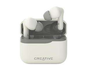CREATIVE Zen Air Plus Auricolari True Wireless leggeri con Bluetooth LE Audio, Cancellazione Attiva Ibrida del Rumore, Modalità Ambiente, fino a 32 ore di riproduzione totale, 6 microfoni (Crema)