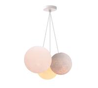 CREATIVECOTTON Lampadario a Sospensione LED con Sfere di Cotone (Scandinavia, tripla)