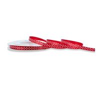 Creativery Nastro di raso con pois da 6 mm x 25 m, colore a scelta in 6/12/25/38 mm, non stinge e lavabile, nastro per matrimonio, nastro per confezioni regalo, decorazione fai da te, rosso 250