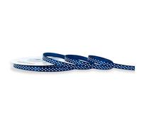 Creativery Nastro di raso con pois da 6 mm x 25 m, colori a scelta in 6/12/38 mm, non stinge e lavabile, nastro per matrimonio, nastro per confezioni regalo, decorazione fai da te, blu scuro 370