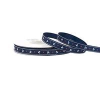 Creativery - Nastro grosgrain, 10 mm x 20 m, con ancora blu scuro