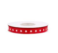 Creativery - Nastro grosgrain, 10 mm x 20 m, con stelle, colore: Rosso