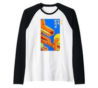Creatività, libertà, felicità con simboli coreani Maglia con Maniche Raglan