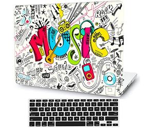 Creatività Musica Custodia Rigida Compatibile con MacBook Air 13/13.3 Pollici(Vecchia 2017 2016 2015 2014 2013 2012 2011 2010 Release A1466 A1369),LYMGG Plastica Case Cover & Tastiera Cover