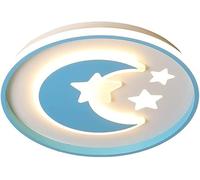 Creativity Plafoniera LED ultrasottile a 3 colori dimmerabile Moderna stelle a forma di luna 30W Lampada per soggiorno Camera da letto Lampadario a filo per bambini con paralume in metallo acrilico