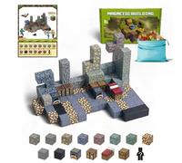 Creativity Point Blocchi magnetici 128 pezzi, Set di portali magici Build Mine Magnet World, Blocchi di costruzione magnetici, giocattoli sensoriali STEM per tutti i piccoli 3 anni e più