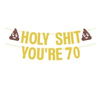 Creativity Point Striscione con scritta "Happy 70th Birthday", scritta in lingua inglese "Holy Shit You're 70" (lingua italiana non garantita)