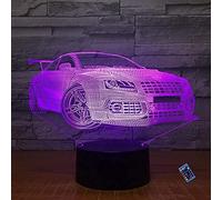 Creativo 3D Auto Sportiva Luce Notturna 16 Colori Mutevoli Telecomando USB Potere Toccare Cambiare Illusione Ottica Lampada Arredamento Lampada LED Lampada da Tavolo Bambini Brithday Natale Regalo