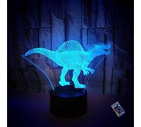 Creativo 3D Dinosauro Luce Notturna 16 Colori Mutevoli Telecomando USB Potere Toccare Cambiare Illusione Ottica Lampada Arredamento Lampada LED Lampada da Tavolo Bambini Brithday Natale Regalo