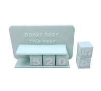 Creativo 3D Stampato Lettura Progress Tracker con Numeri Cubi Libri Leggi Quest'anno Contatore Sfida di Lettura Regalo Lettura Contatore Scrivania Accessorio