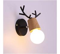 Creativo Applique da Parete Moderno Lampada da Parete Interno Lampada a Muro E27 Testa di Cervo Nordico Stile Art Deco per Camera da Letto dei Bambini Soggiorno Ristorante Corridoio Scale,Nero