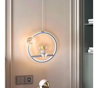 Creativo Astronauta e Luna Lampada a sospensione Cartoon Led Astronauta Lampada a sospensione Cute Moon Plafoniera Comodino Lampada da soffitto Lampadario decorativo per Camera da letto Soggiorno
